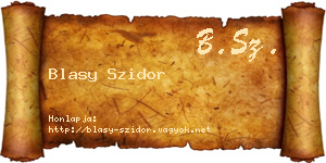 Blasy Szidor névjegykártya